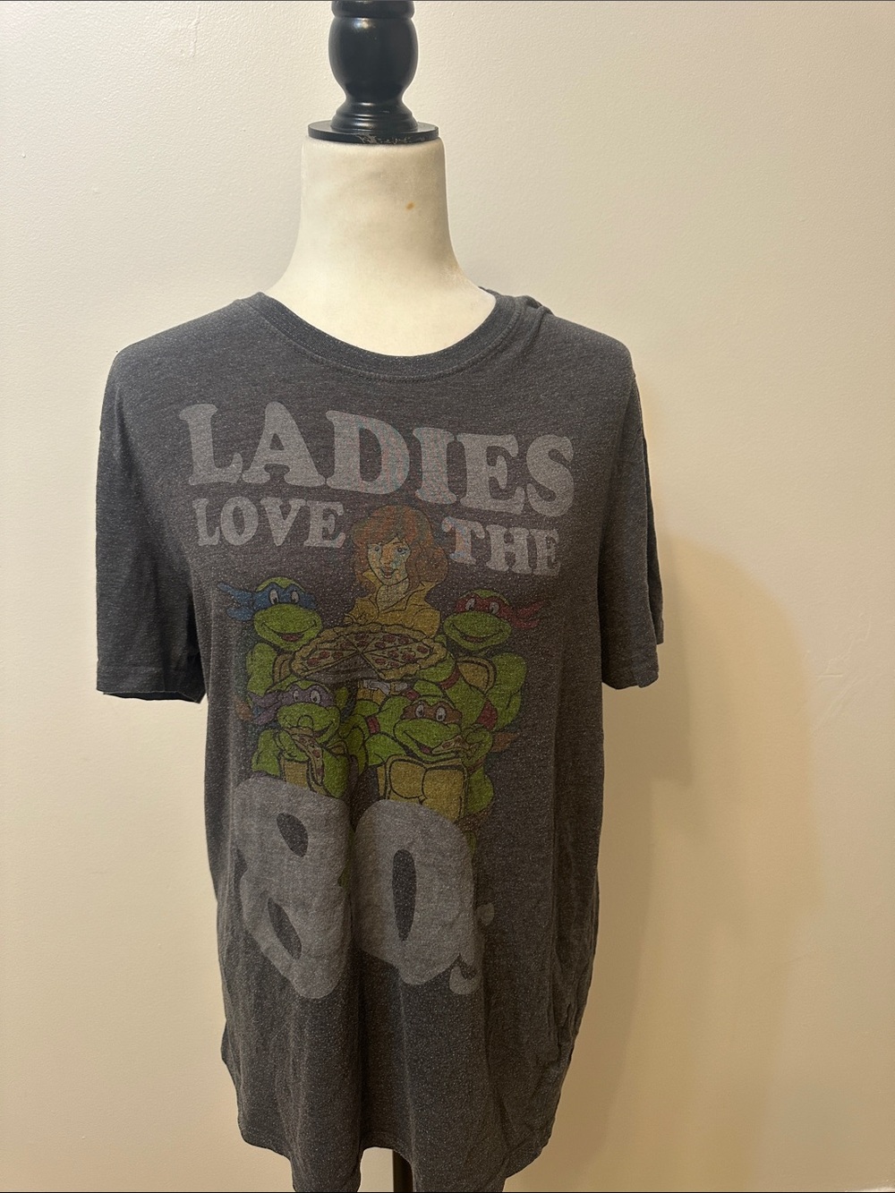Ladies Love The '80s Teenage Mutant Ninja Turtles Graphic Tee - Charcoal